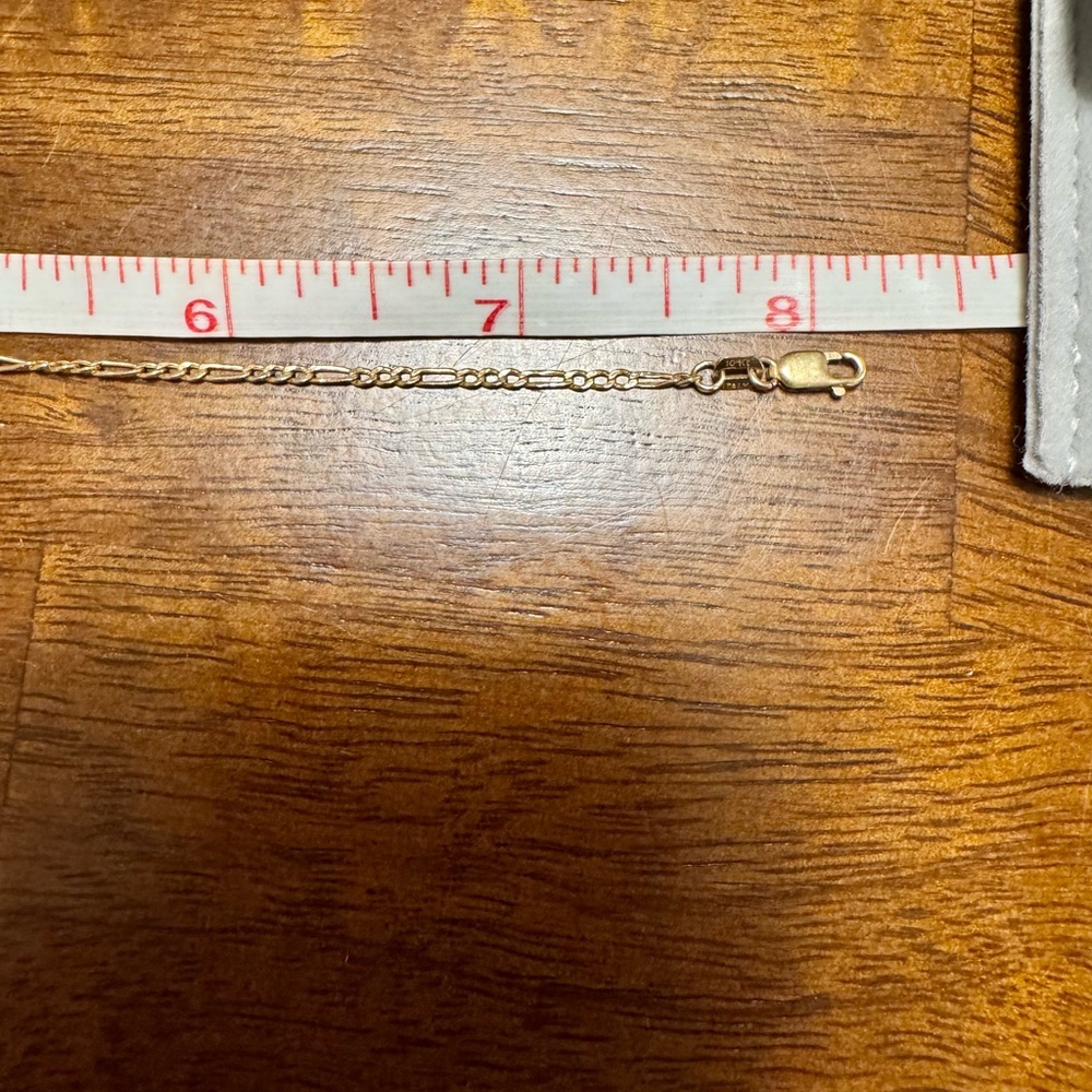 10K Solid Gold Figaro Chain Bracelet - Picture 2 of 3